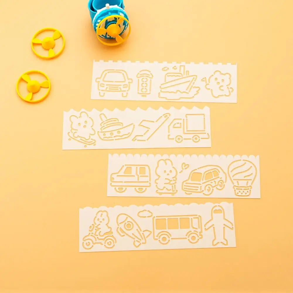 4pcs/set Copying Stencils Hollowed Drawing Templates DIY Craft Decorative Spray Painting Template Handcraft Stamping Peaceful Pleasures Health and Wellness style 7