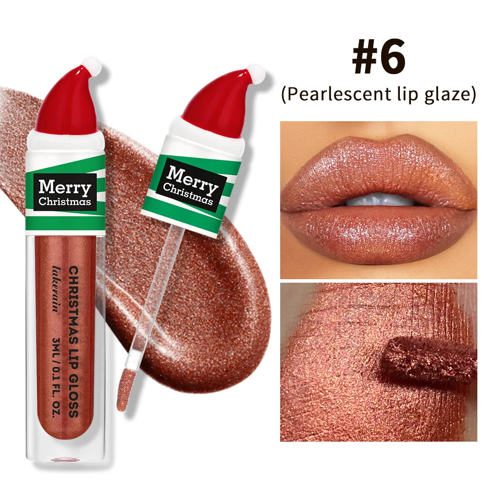 Christmas Lip Gloss Set – 5-Piece Moisturizing Jelly Tint Lip Gloss Set Peaceful Pleasures Health and Wellness sequin brown 6