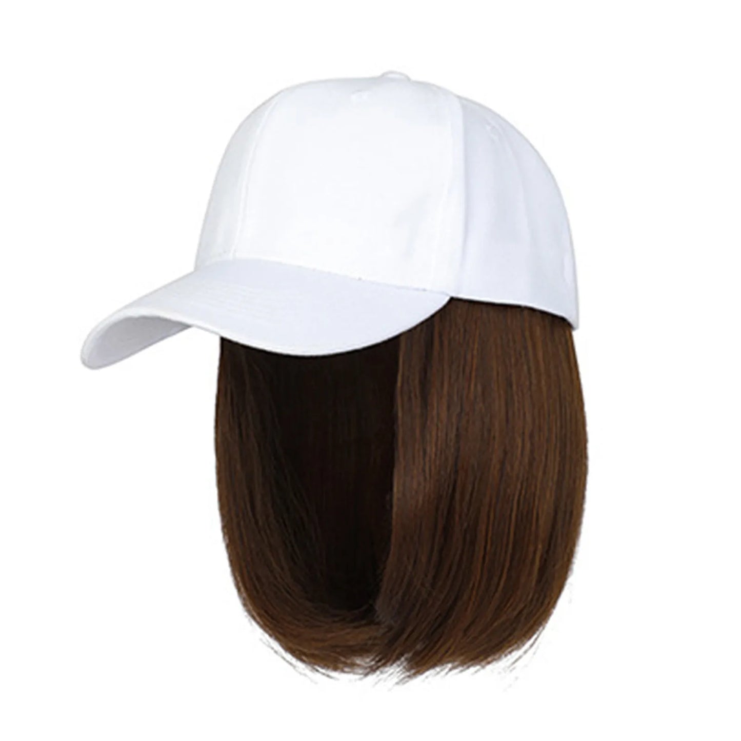 Baseball Cap Bob Wig Hat with Hair Extensions – Adjustable