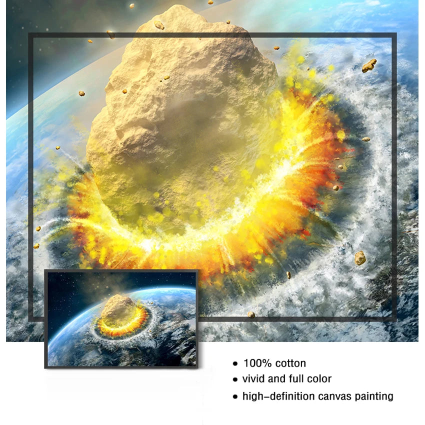 Space Galaxy Canvas Wall Art – Astronaut Planet Universe Poster