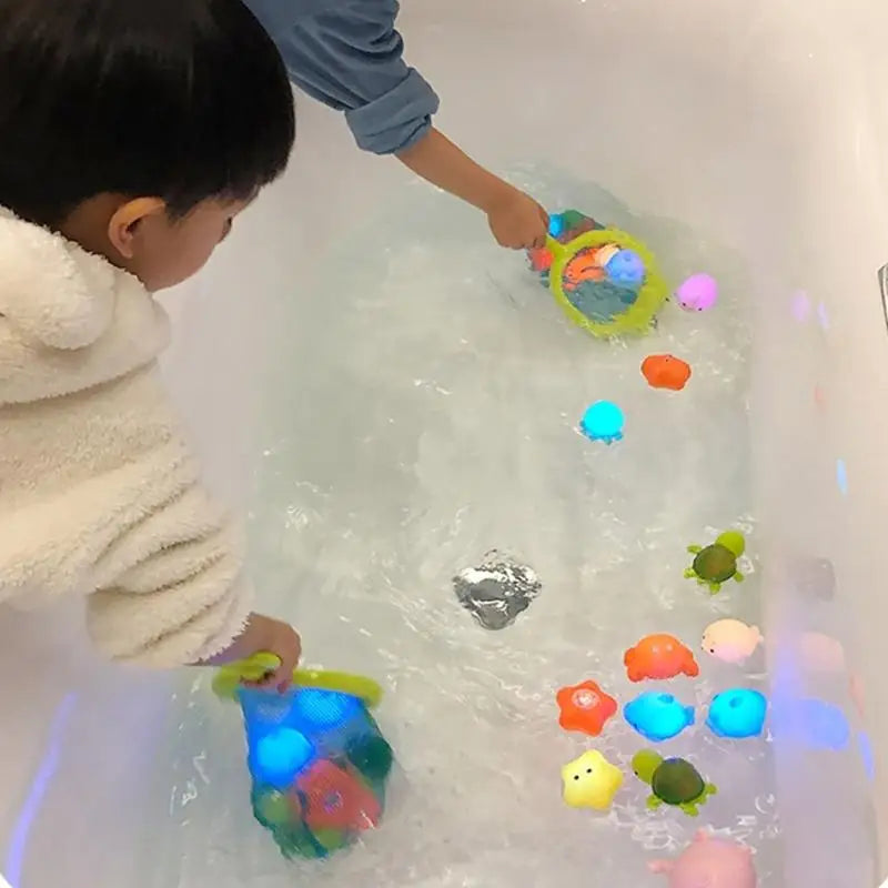 9-Piece Light-Up Kids Fishing Bath Toy Set | Ages 3+