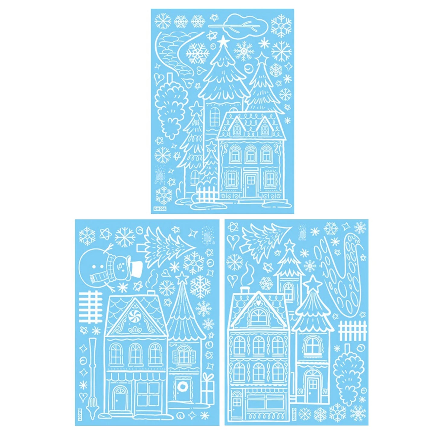 Snowman Christmas Window Clings & Removable Xmas Wall Decals