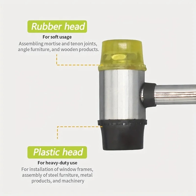 Soft Plastic Double-Sided Rubber Mallet for Jewelry Leather Craft Woodwork & Flooring Installation - Durable Hammer Peaceful Pleasures Health and Wellness