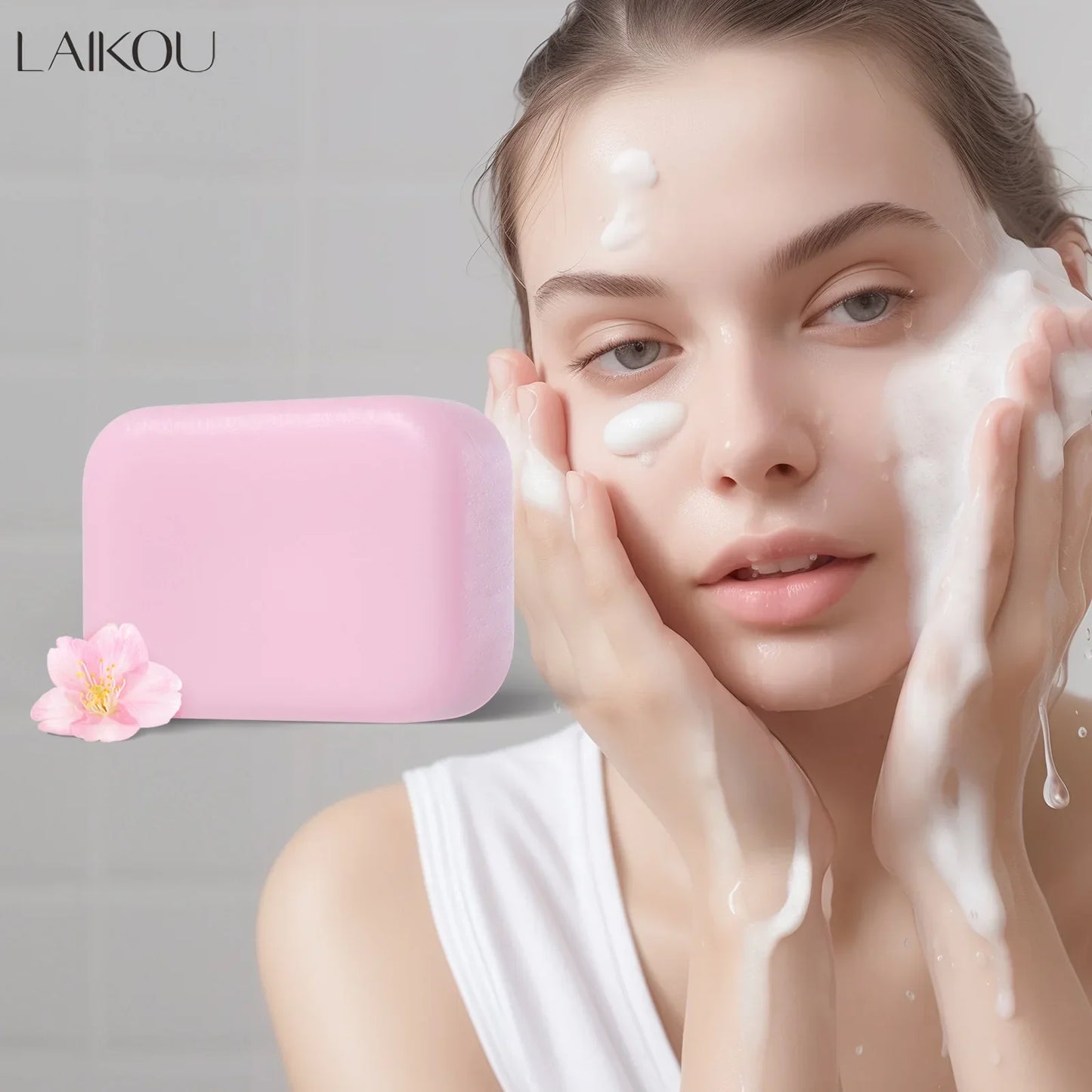 LAIKOU Sakura Whitening Soap – Dark Spots, Acne & Deep Clean