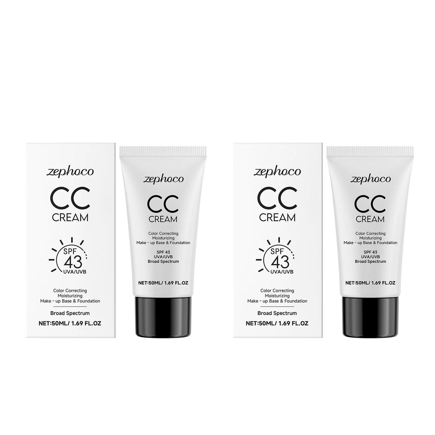 Sunscreen CC Cream Moisturizing Foundation Concealer UV Protection Even Skin Tone Lightweight Coverage Brighten Face Base Makeup Peaceful Pleasures Health and Wellness 100ml boxed