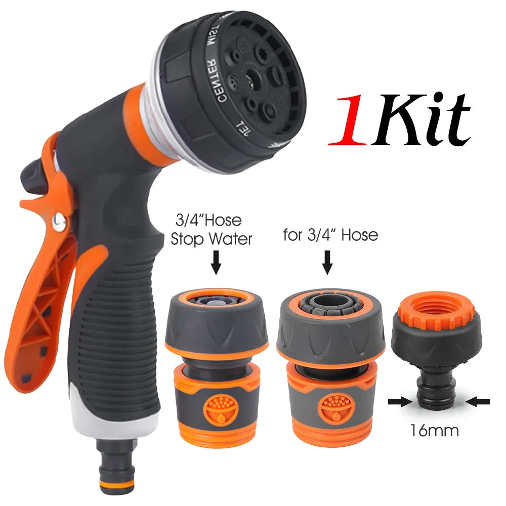 8 Styles Adjustable Lawn Irrigation Sprinklers High Pressure Watering Tubeing Sprayer Water Gun for Car Cleaning Garden Hose Peaceful Pleasures Health and Wellness C-1Kit
