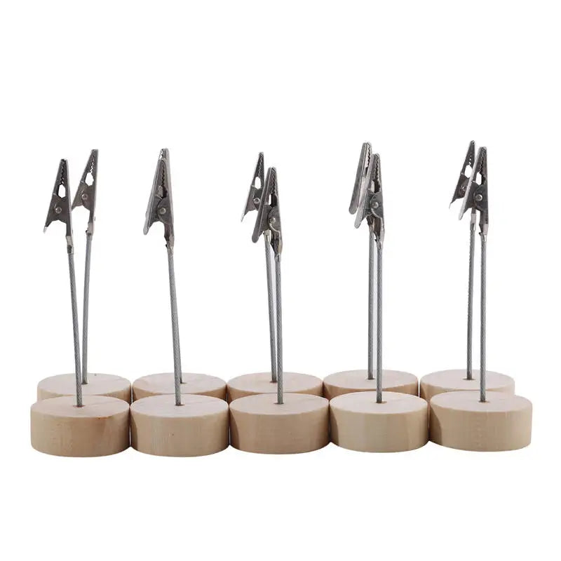 Creative Pine Card Holder 10PCS Pack DIY Iron Clip Message Clip for Office Desk Memo Paper Clips Fashion Peaceful Pleasures Health and Wellness Style A