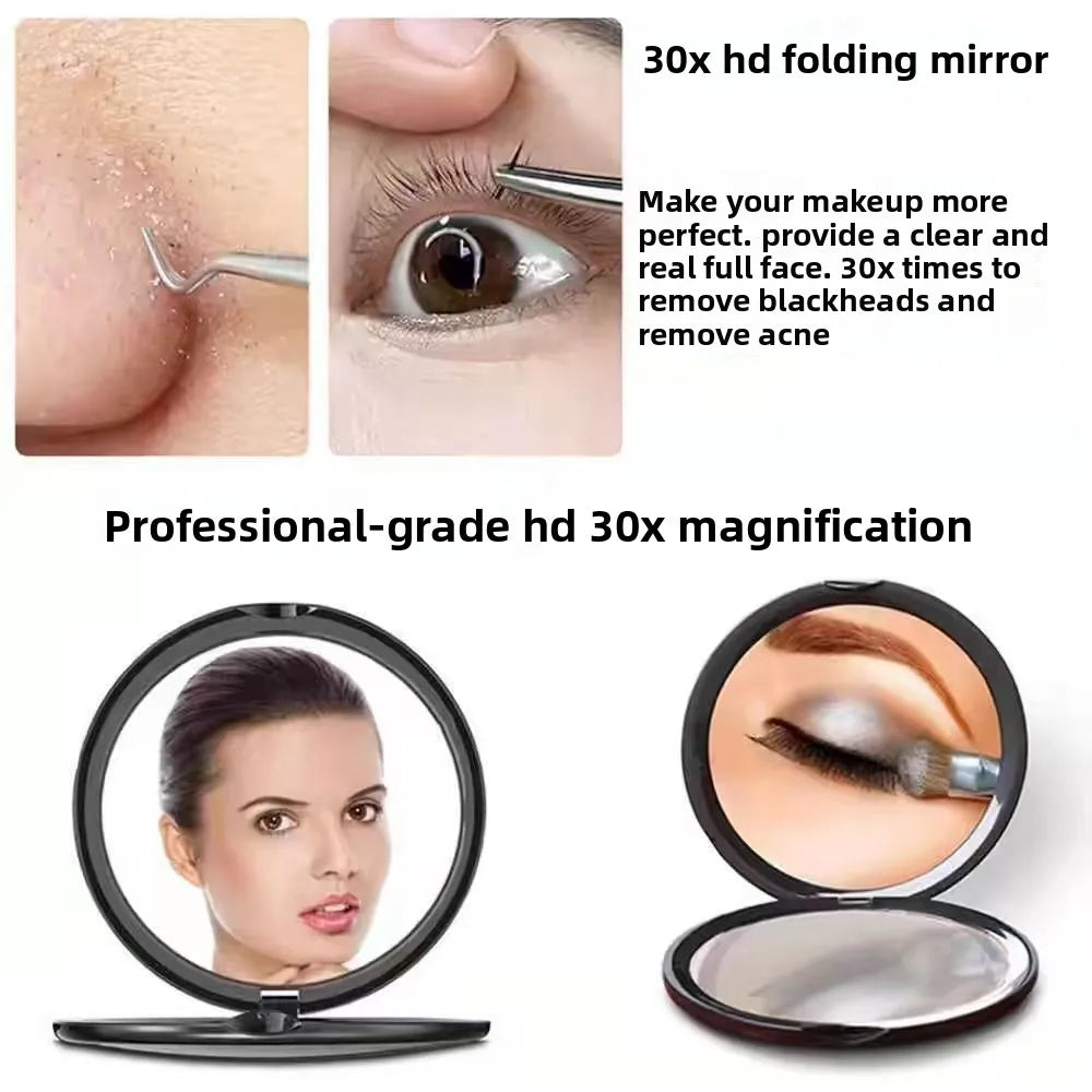 10cm Small Acrylic Compact Magnifying Mirror Mini Plastic Pocket Mirrors with Magnification 10x 20x 30x Peaceful Pleasures Health and Wellness