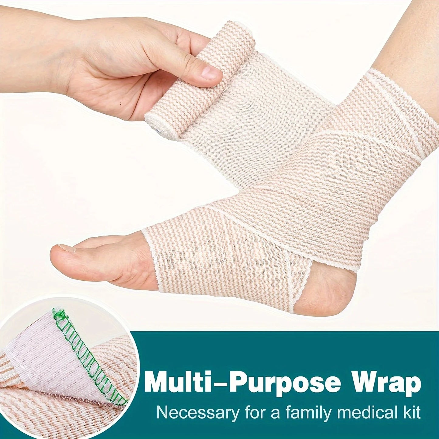 24 Rolls Self-Closure Elastic Bandage Wrap with Touch Closure, Latex-Free Compression Wrap for Legs Ankle Knee Wrist Arm Tummy Peaceful Pleasures Health and Wellness