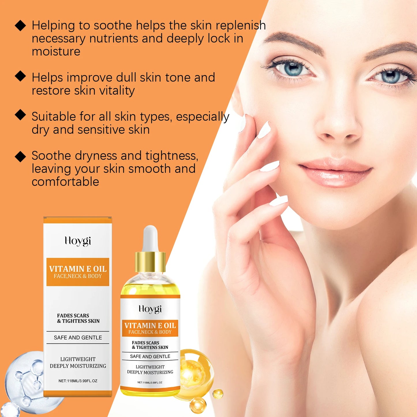 Vitamin E & Hyaluronic Acid Moisturizing Face & Body Oil 118ml