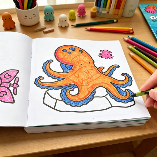 24 Pages Ocean Animal Coloring Book Bold Line Easy Fun Sea Creature Peaceful Pleasures Health and Wellness