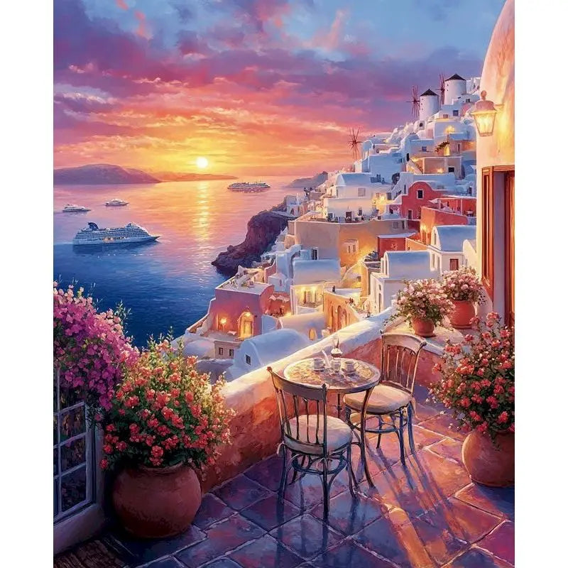 Paint by Numbers Kit – Town Landscape 60×75cm Canvas Art