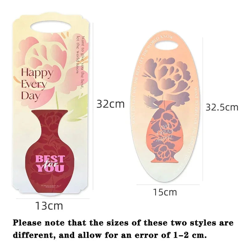 Foldable Flower Bouquet Box Handheld Gift Box Set of 10