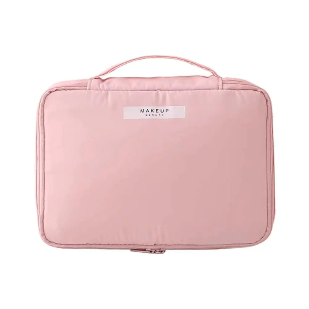 Travel Cosmetics Storage Bag Large Capacity Detachable Makeup Bag with Brush Holder Waterproof Toiletry Bag for WomenWashing Bag Peaceful Pleasures Health and Wellness Pink