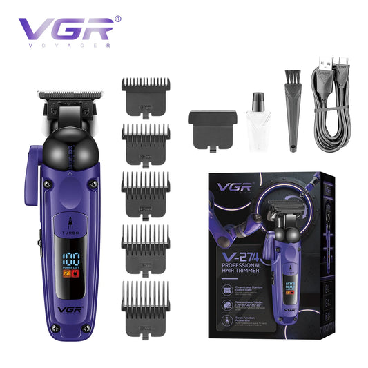 VGR high-end men's household electric hair clipper with intelligent digital display and 7000 RPM new electric push shear V-274 Peaceful Pleasures Health and Wellness