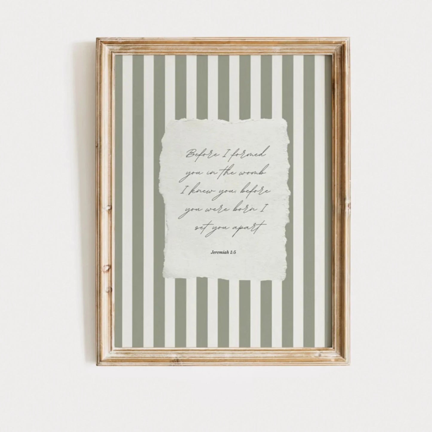 Jeremiah 1:5 Bible Verse Canvas Wall Art | Nursery Scripture Print
