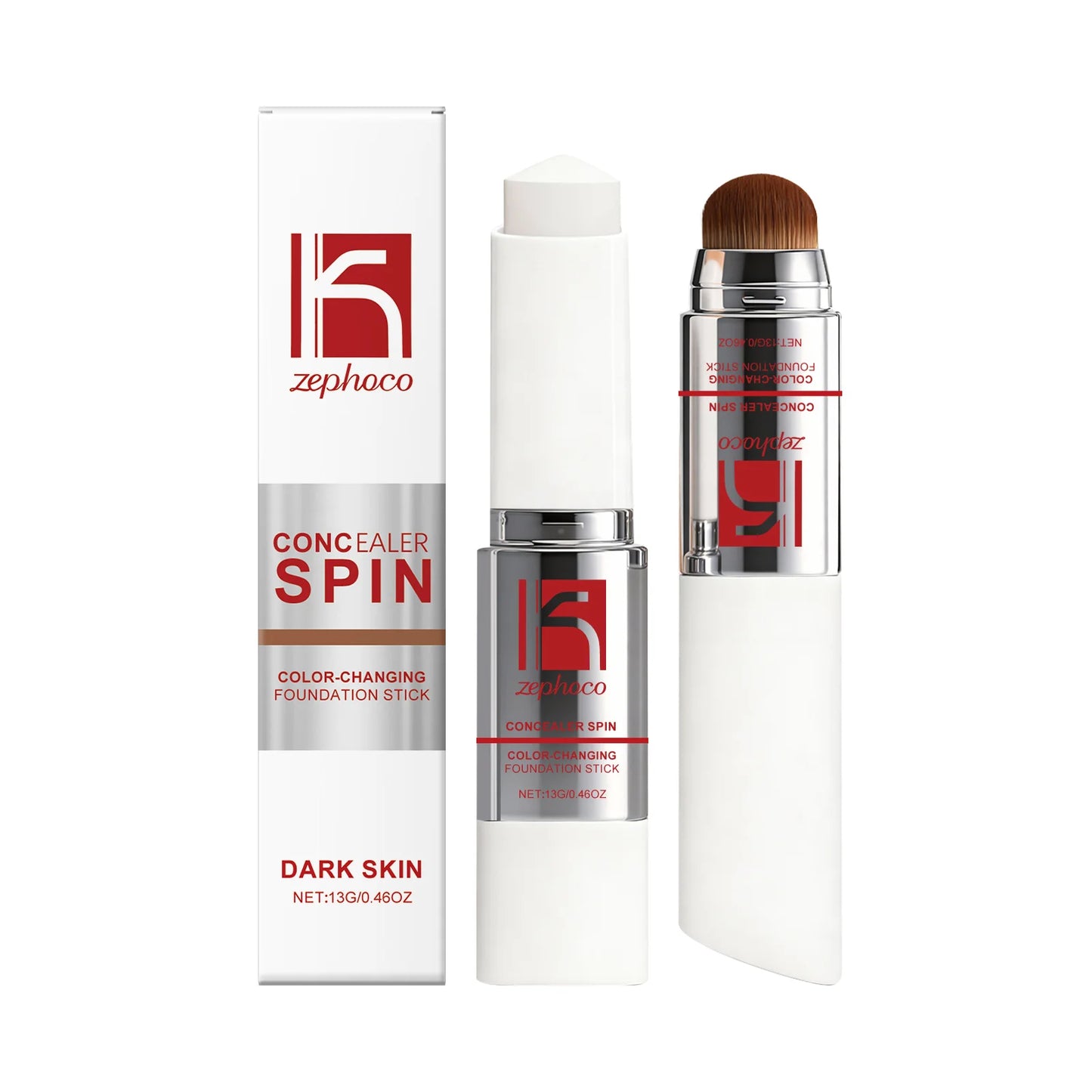 Color-Changing Foundation Stick Hydrating Full Coverage Matte Finish Brightening Pore Minimizing High Coverage Foundation Cream Peaceful Pleasures Health and Wellness Dark Skin