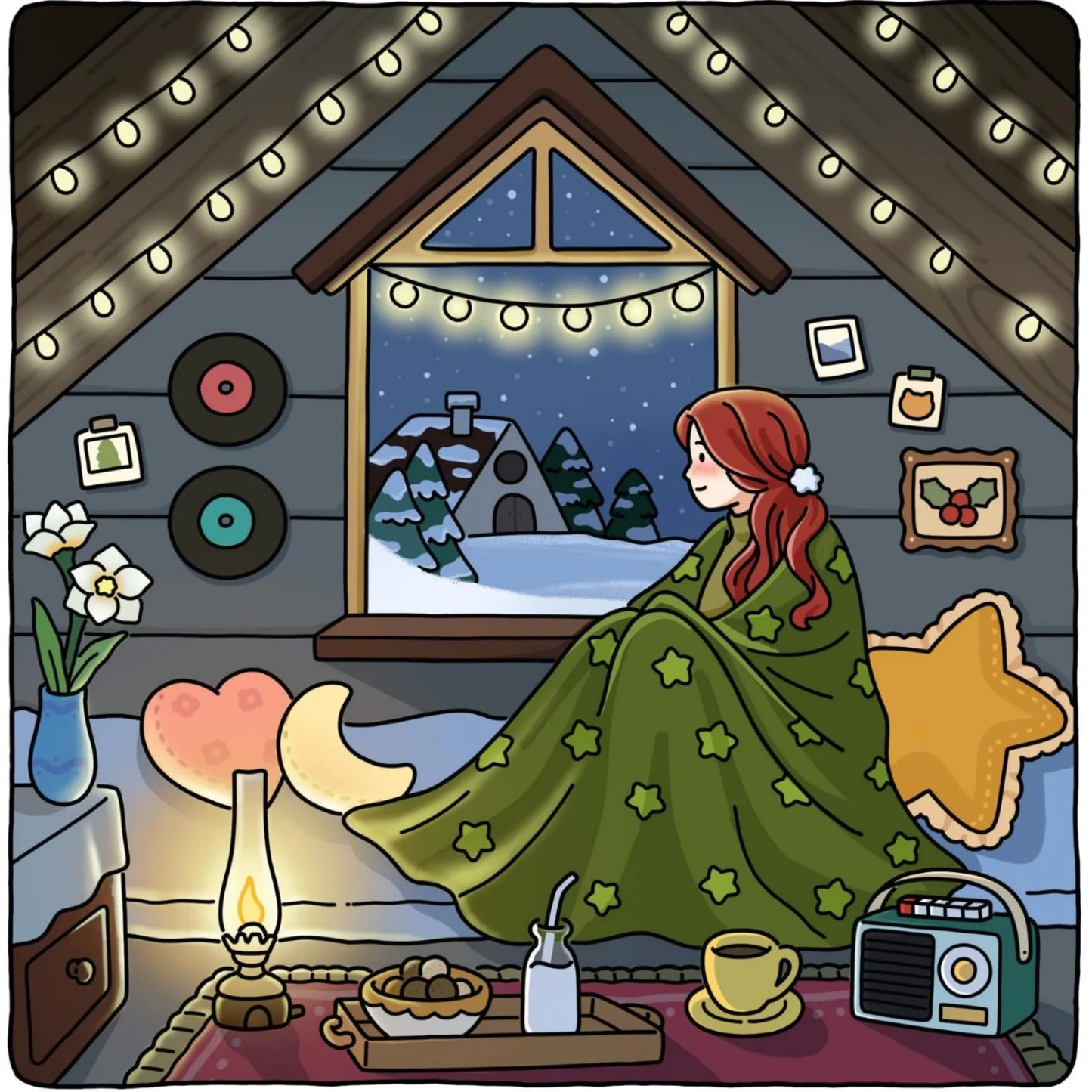 Bview Art Cozy Home Cartoon Coloring Book Kids Stickers Creative