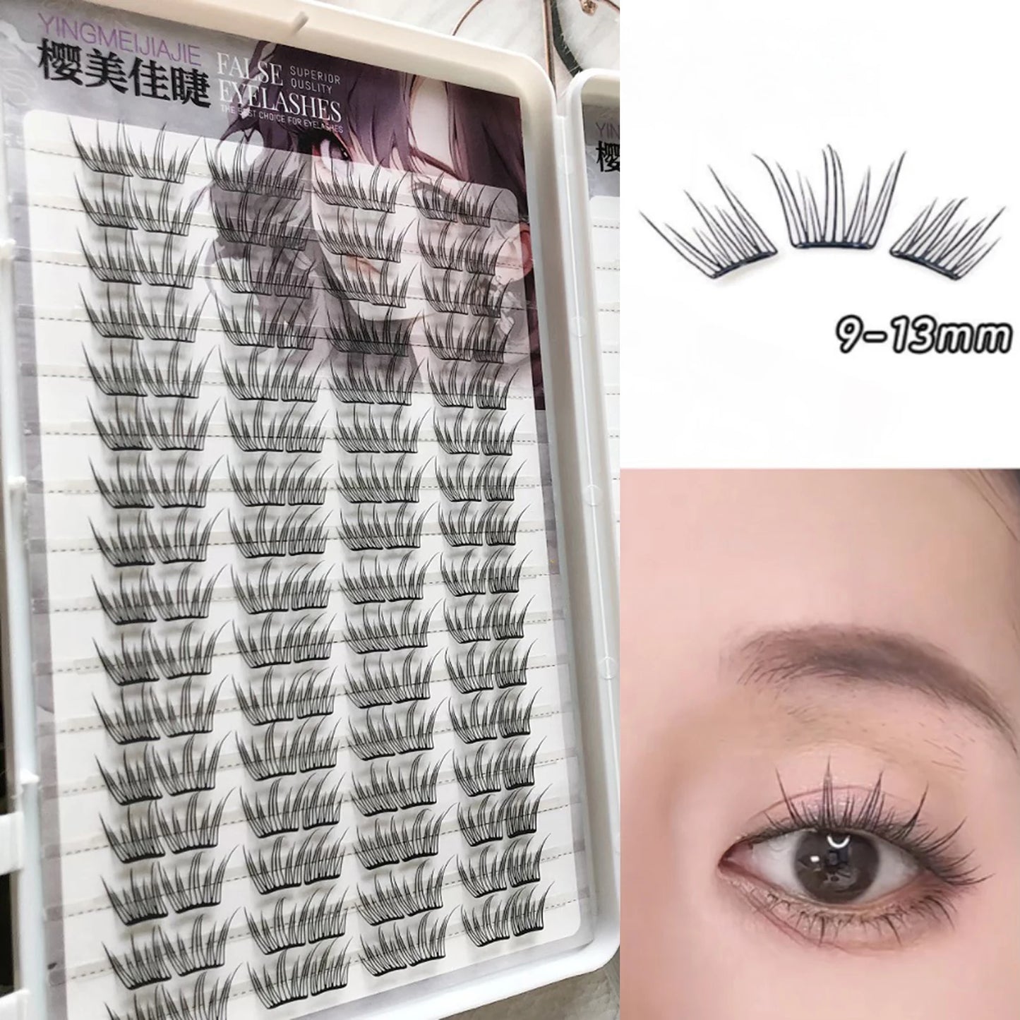 Korean Butterfly Cluster False Eyelashes – Natural Long & Thick