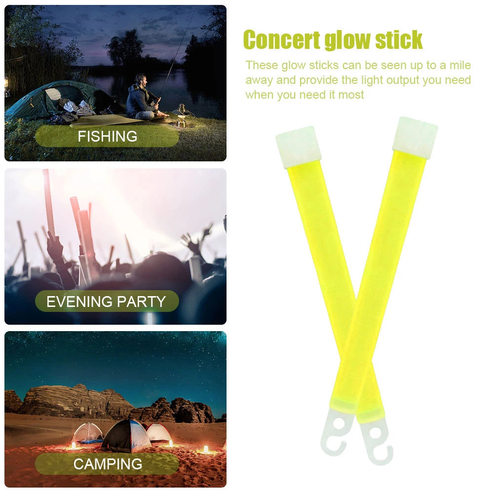 10-30pc Military Glow Light Sticks Waterproof Concert Party Light Stick with Hook Camping Hiking Walking SOS Gear Survival Kits Peaceful Pleasures Health and Wellness