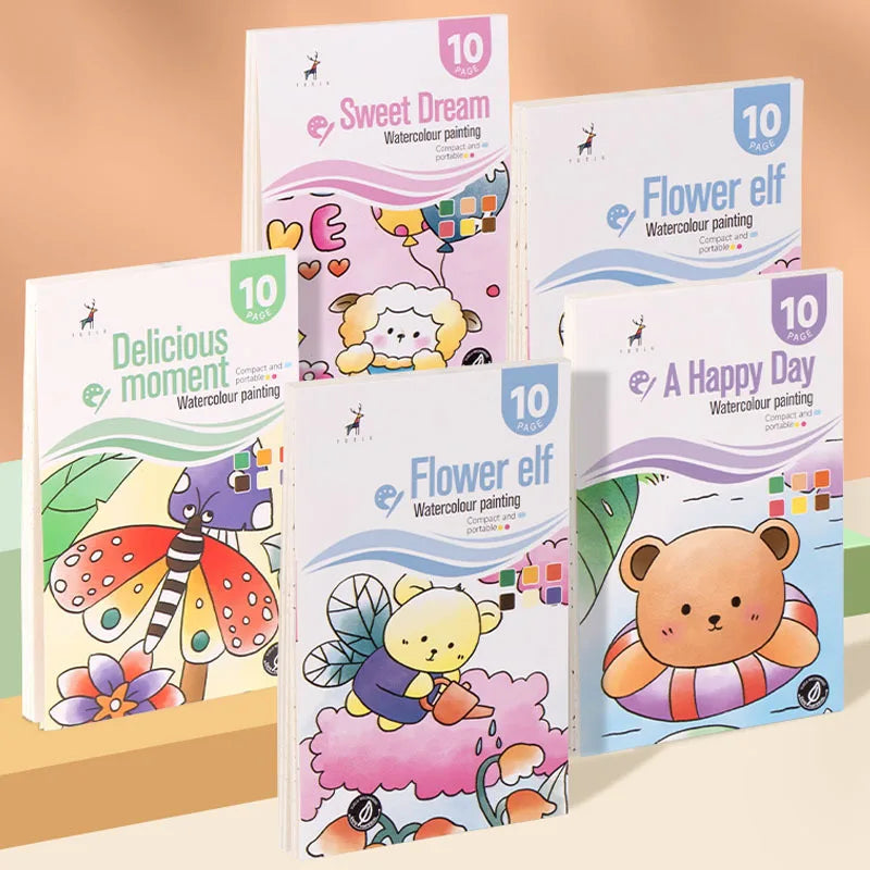 Kids Paint Coloring Book Pigments Watercolor Doodle Art Supplies