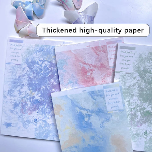 200 Sheets Colorful Mist Gradient A7 Notebook Student Message Memo Peaceful Pleasures Health and Wellness
