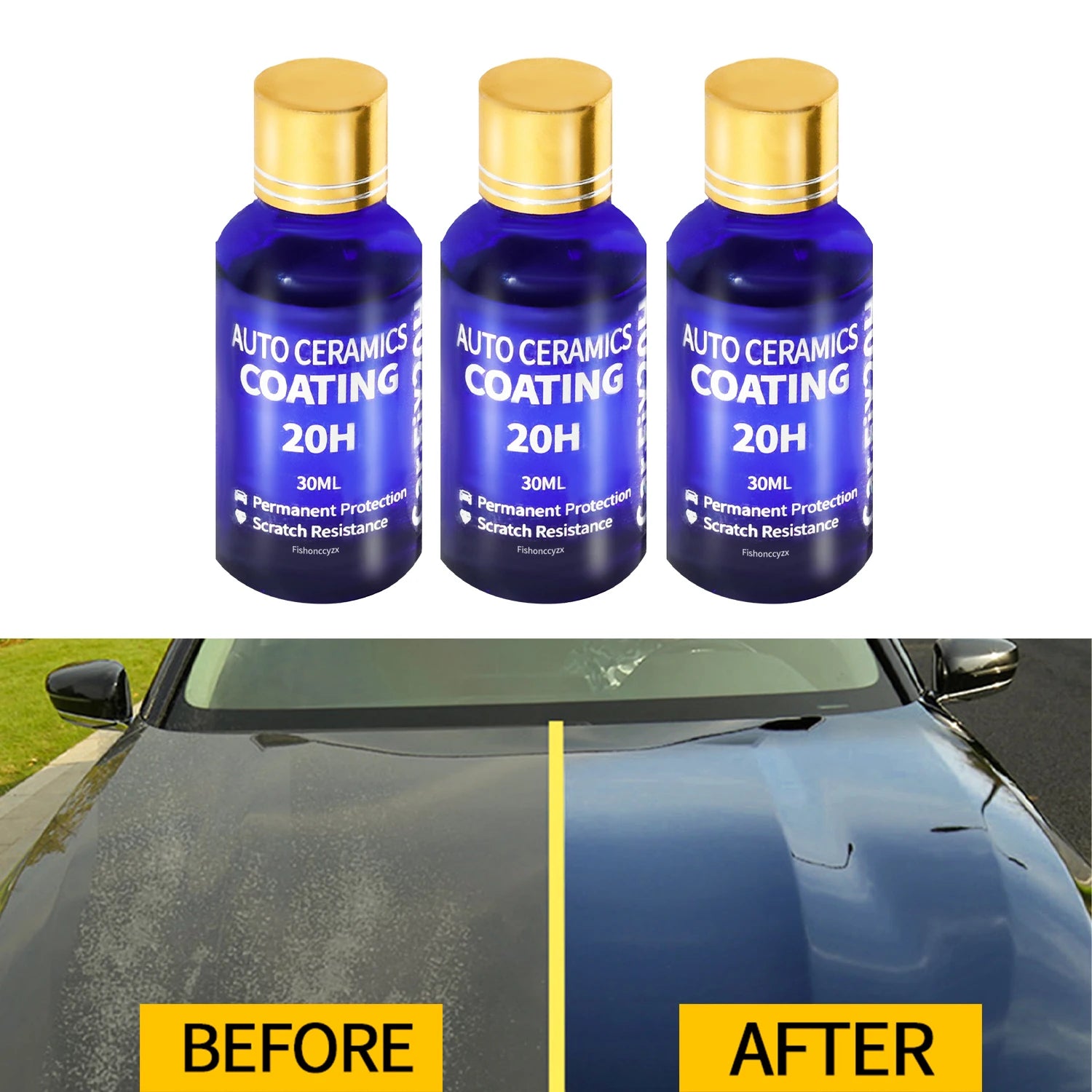 3PCS 20H Ceramic Coating Polishing Wax Super Hydrophobic Paint Care Durability Anti-Corrosion Plated Crystal Car Liquid Glass Peaceful Pleasures Health and Wellness