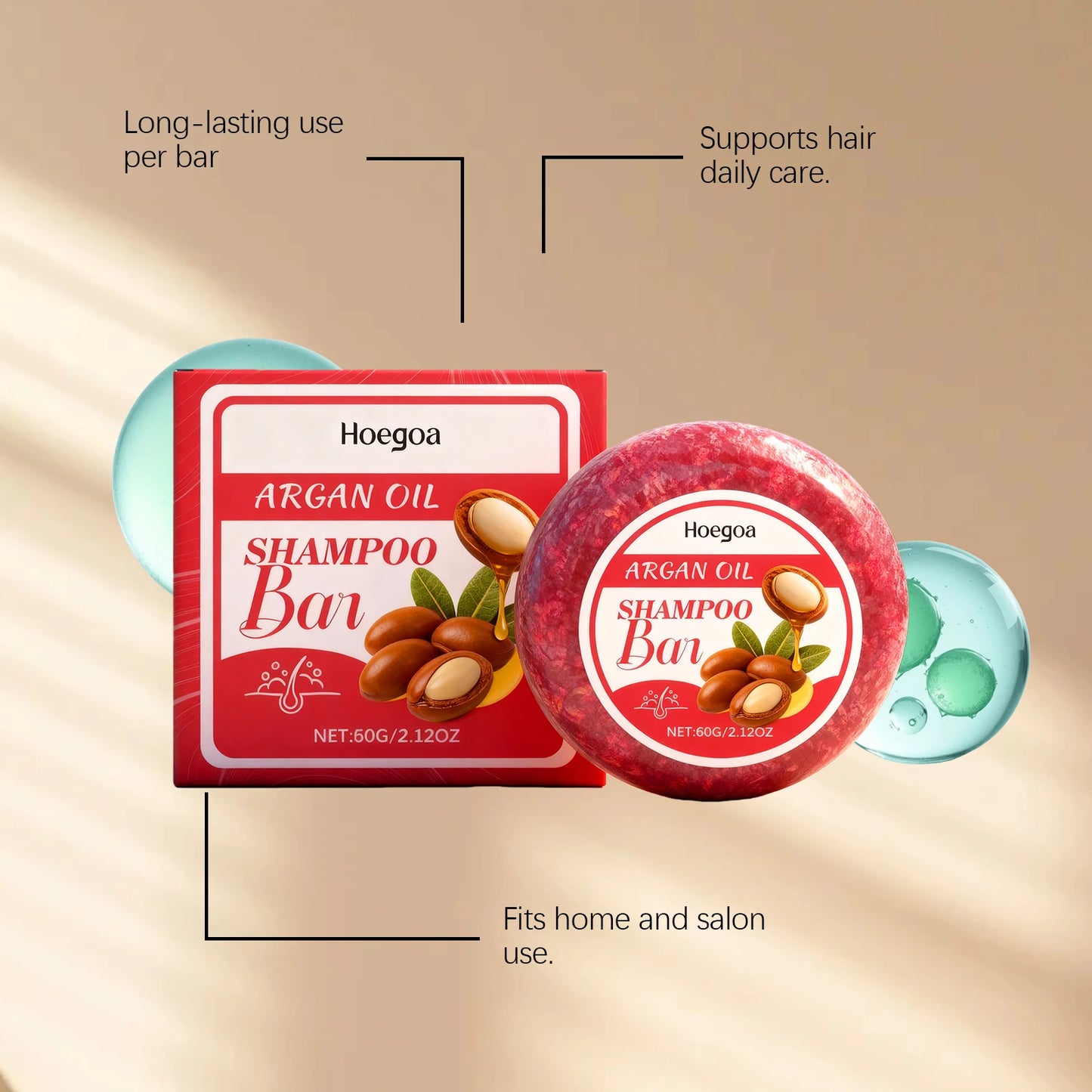 HOEGOA Shampoo Bar – Dry Hair Repair, Frizz Control & Hydration