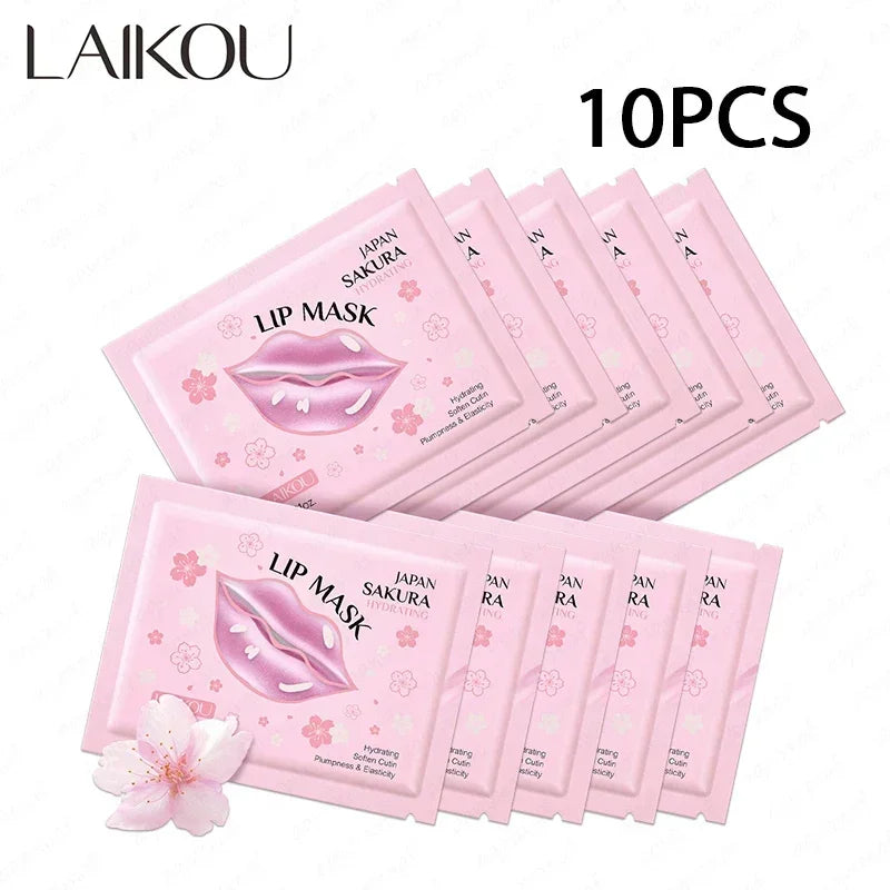 LAIKOU 5/10pcs Lip Mask Lip Care Moisturizing Hydrating Repair Lighten Lip Lines Labial Gel Patch Lips Pad Patches Care Products Peaceful Pleasures Health and Wellness 10pcs
