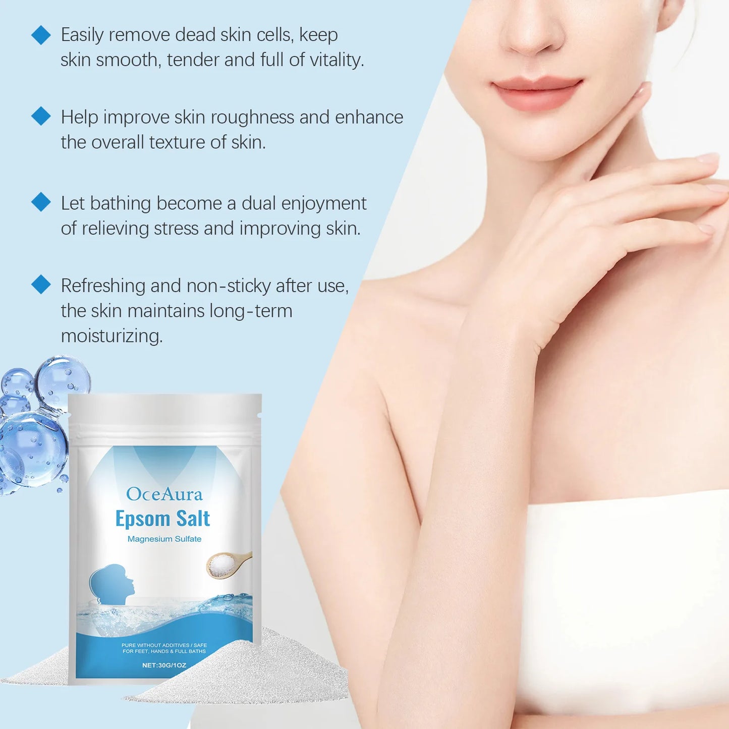 OceAura Epsom Salt Bath Soak – Muscle Relief & Skin Care