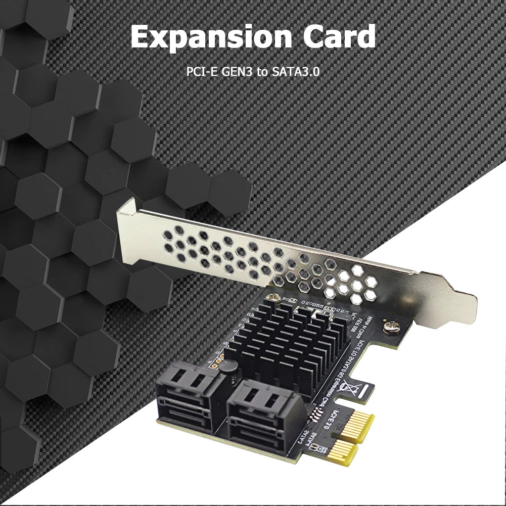 4-Port SATA III PCIe Expansion Card | ASM1064 6Gbps Controller Peaceful Pleasures Health and Wellness