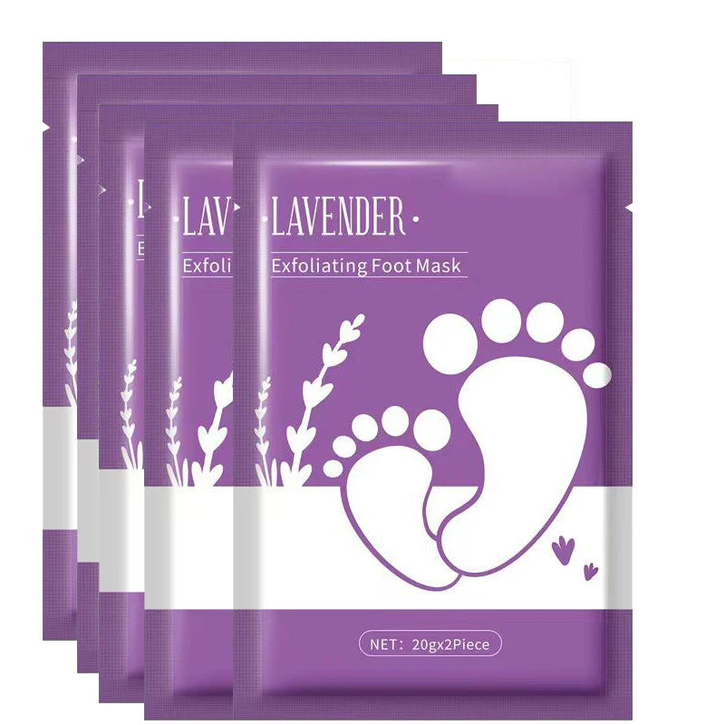 Lavender Exfoliating Foot Mask – Peeling Dead Skin, Moisturizing & Whitening Pedicure Socks (1/3/5 Pack) Peaceful Pleasures Health and Wellness 5bags