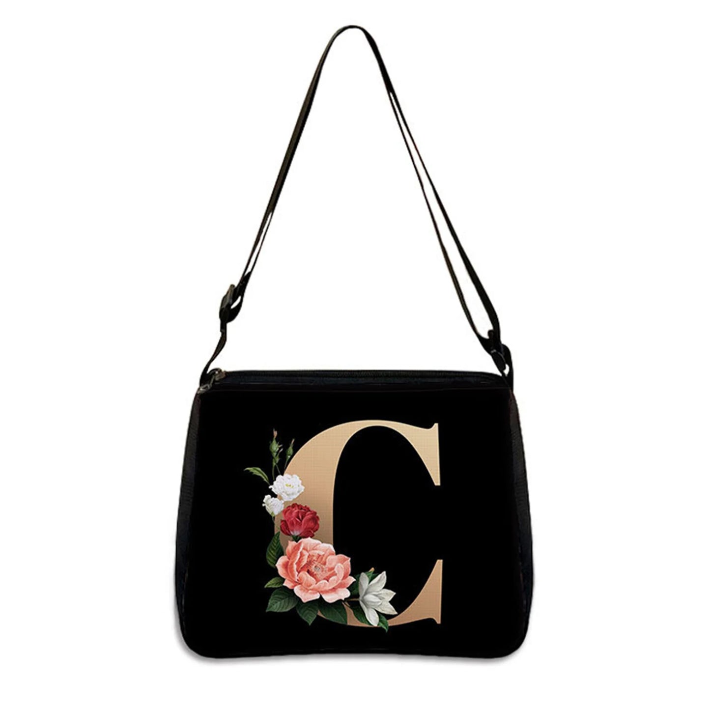 Female Portable Underarm Shoulder Bag Letter Pattern Crossbody Bag with Adjustable Shoulder Strap for Commuting Business Travel Peaceful Pleasures Health and Wellness L 03