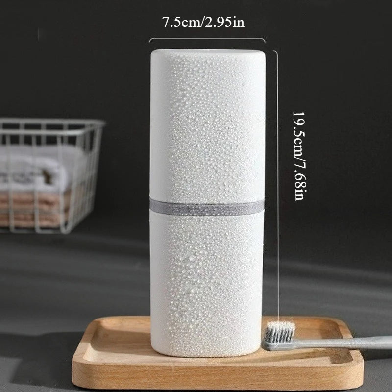 Portable Travel Toothbrush Holder Case & Mouthwash Cup