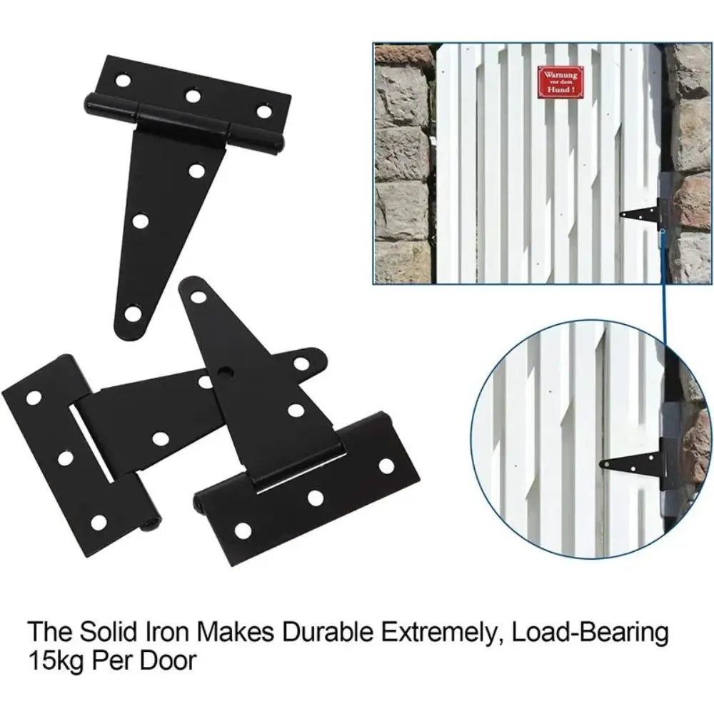 Heavy Duty T-Shape Door Hinges 3" 4" 6" | Rustproof Iron