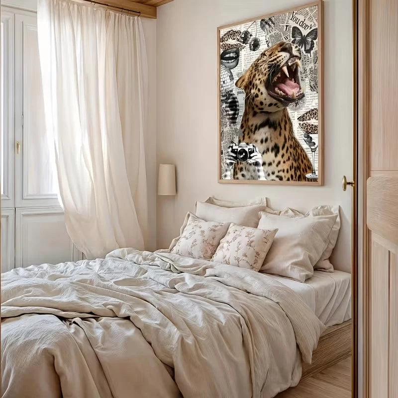 Leopard Roar Canvas Wall Art Print | Home Decor Poster