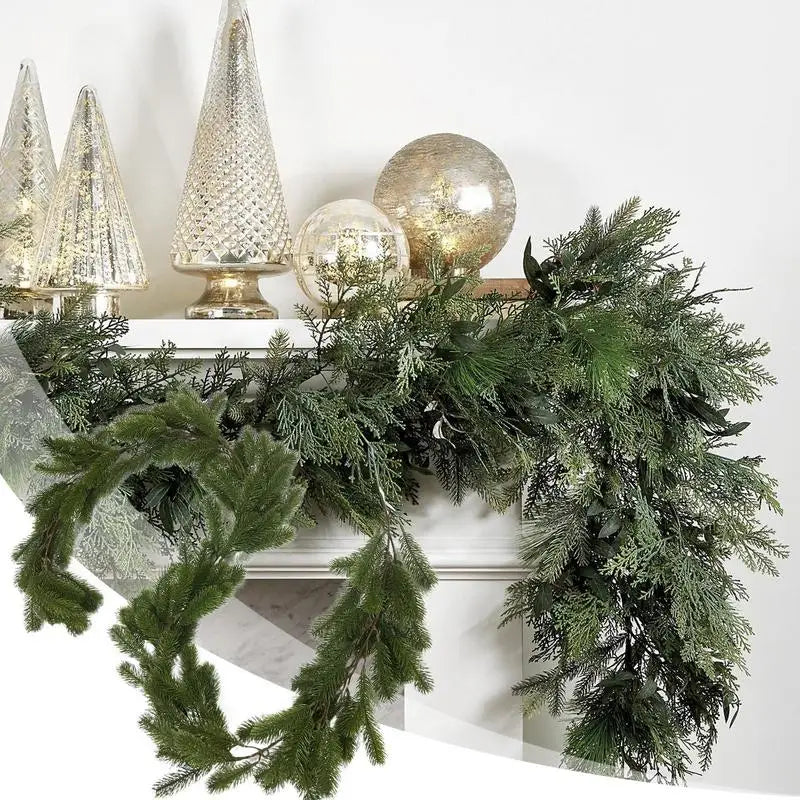 Real Touch Christmas Pine Garland | Norfolk Pine Holiday Decor