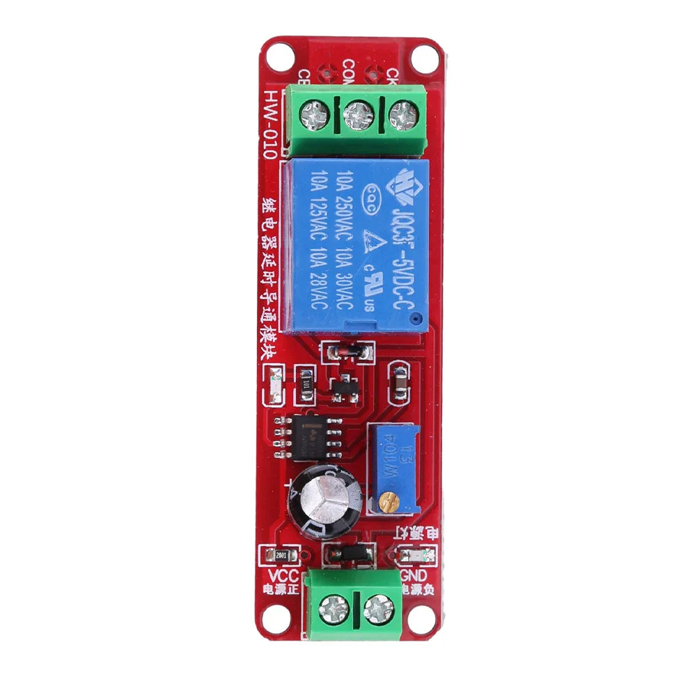 NE555 Delay Timer Relay Module 5V/12V – 0–10S Adjustable Switch