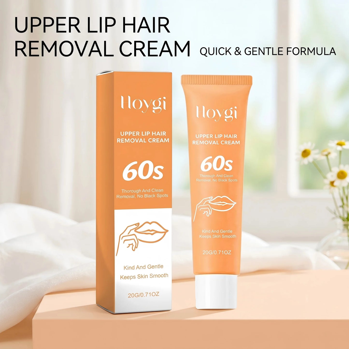 Upper Lip Hair Removal Cream Painless Hair Growth Inhibitor Facial Hair Remover for Women Smooth Upper Lip Skin Depilatory 20g Peaceful Pleasures Health and Wellness
