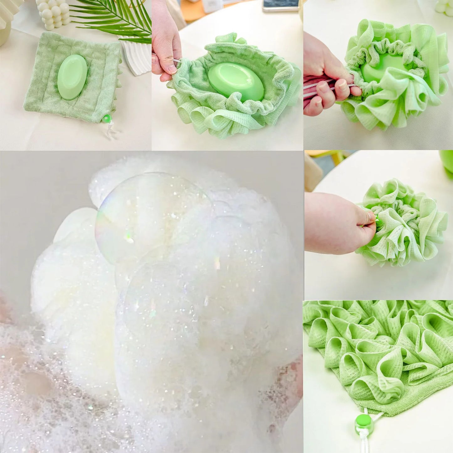 Cleaning Sponge Shower Loofahs Mesh Pouf Shower Ball Body Scrubber for Exfoliating Luffa Back Scrubbe Peaceful Pleasures Health and Wellness