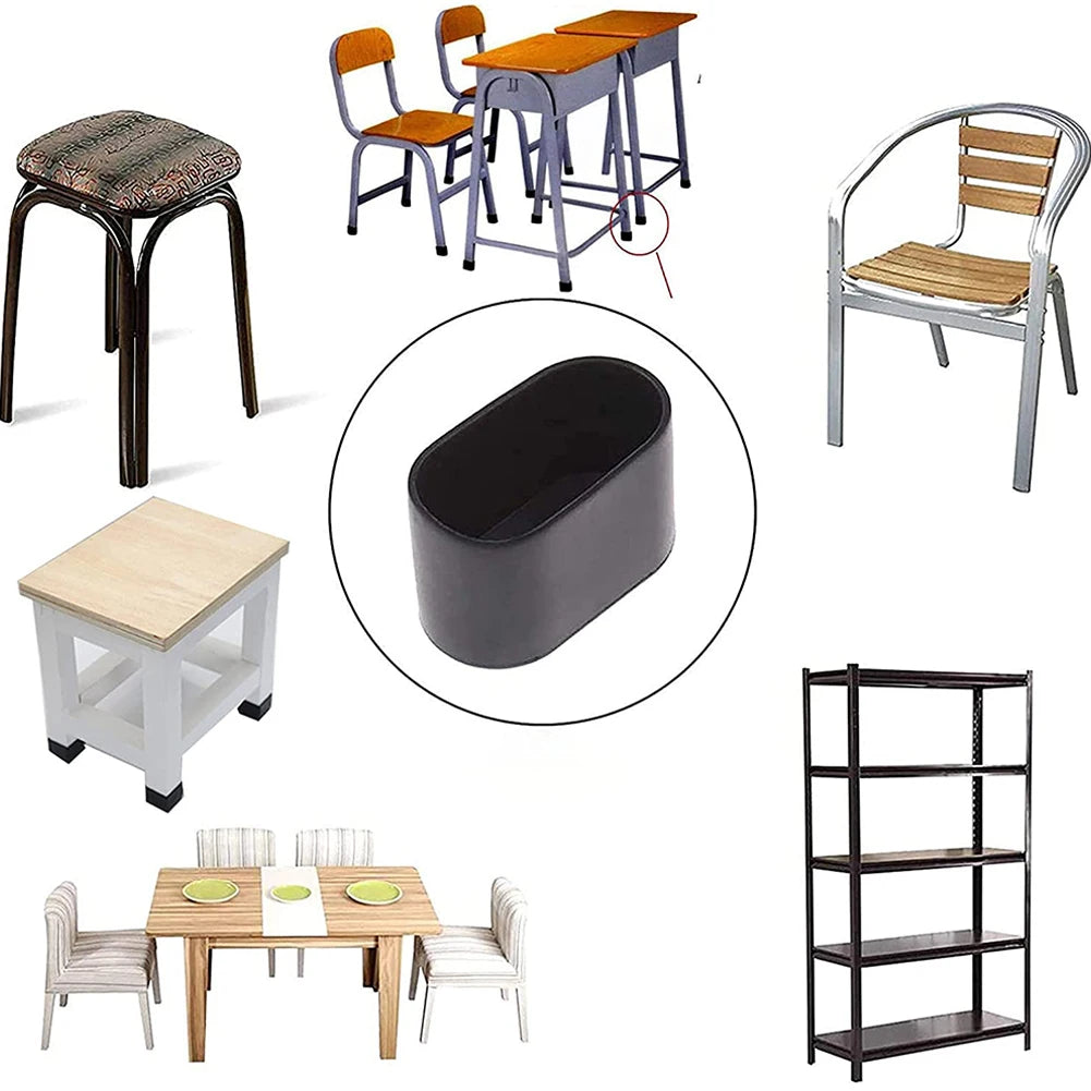 Chair Leg Cap Rubber Oval Covers Furniture Table Feet Floor