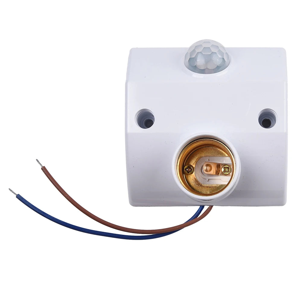 1X Human Body Induction Plastic Lamp Holder E27 Bulbs AC110-240V LED