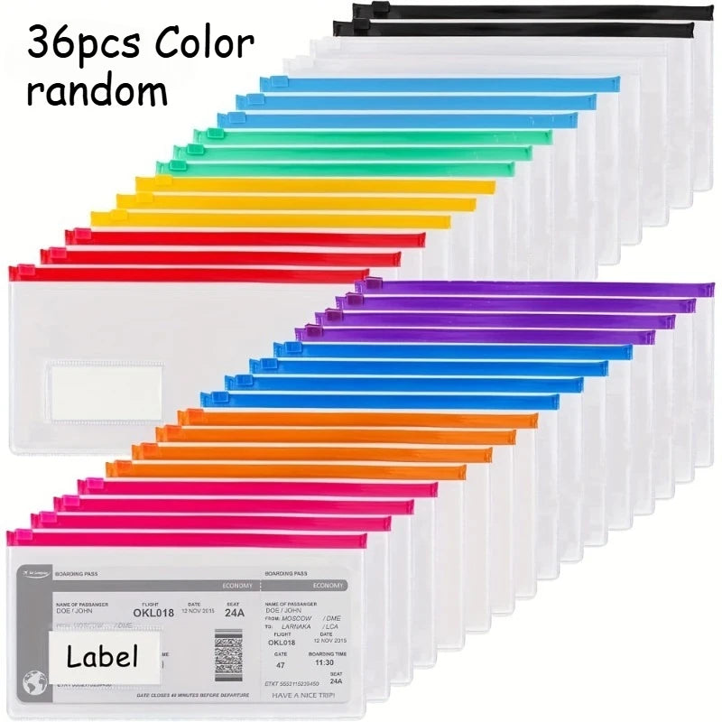 A6 Poly Zip Envelopes 12/24/36pcs – Reusable Plastic Pouches