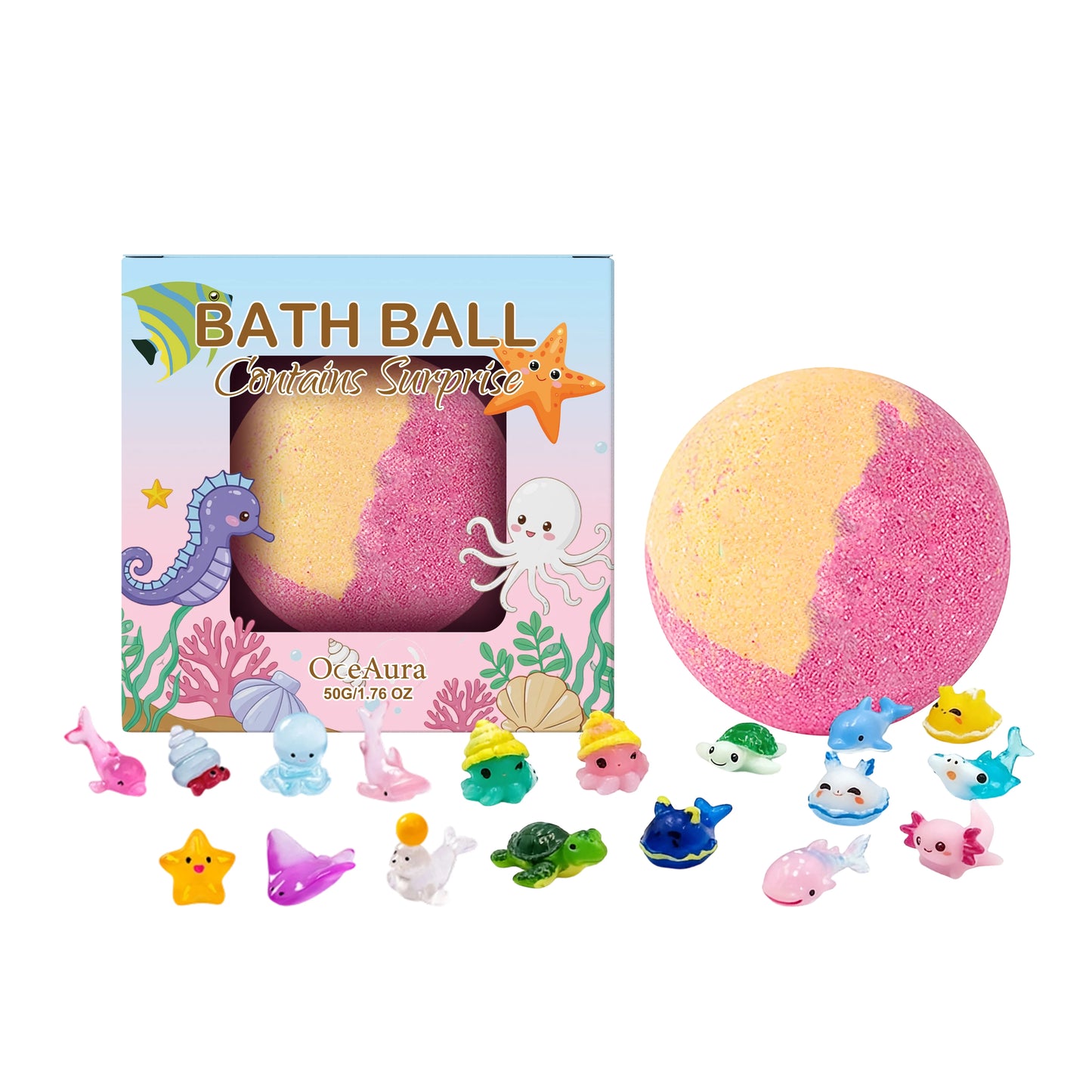 Bath Bombs with Surprise Toys Inside – 12pc Ocean Gift Set