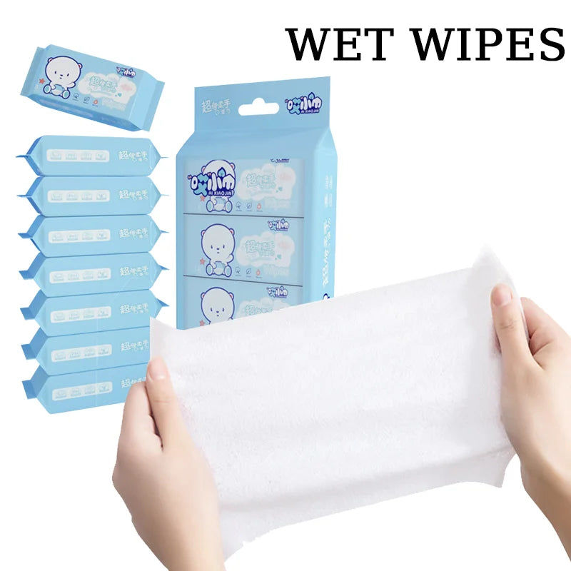64-Pack Mini Disposable Travel Wipes – Hand & Mouth Cleaning