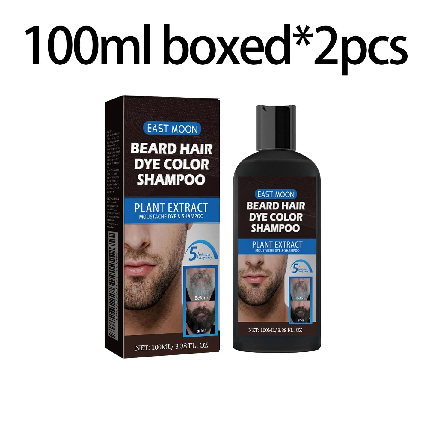 East Moon Herbal Black Hair & Beard Dye Shampoo for Men 100ml