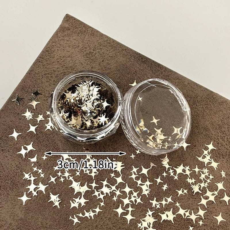 1Box Nail Glitter Star Shape Sequins Sparkly Flakes Paillette Nail Art Charms Decorations DIY Slices Accessories Peaceful Pleasures Health and Wellness