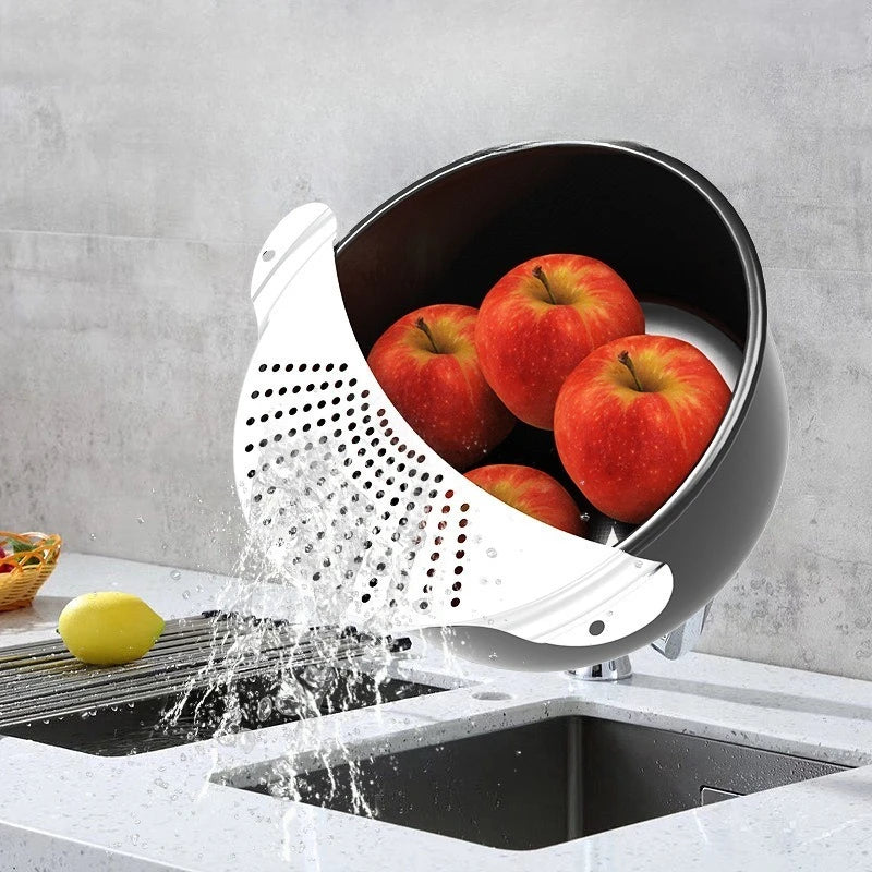 Kitchen Stainless Steel Pan Pot Strainer with Handle, Pasta Drainer, Colander Water Filter, Vegetable Drainer, Slag Separator Peaceful Pleasures Health and Wellness