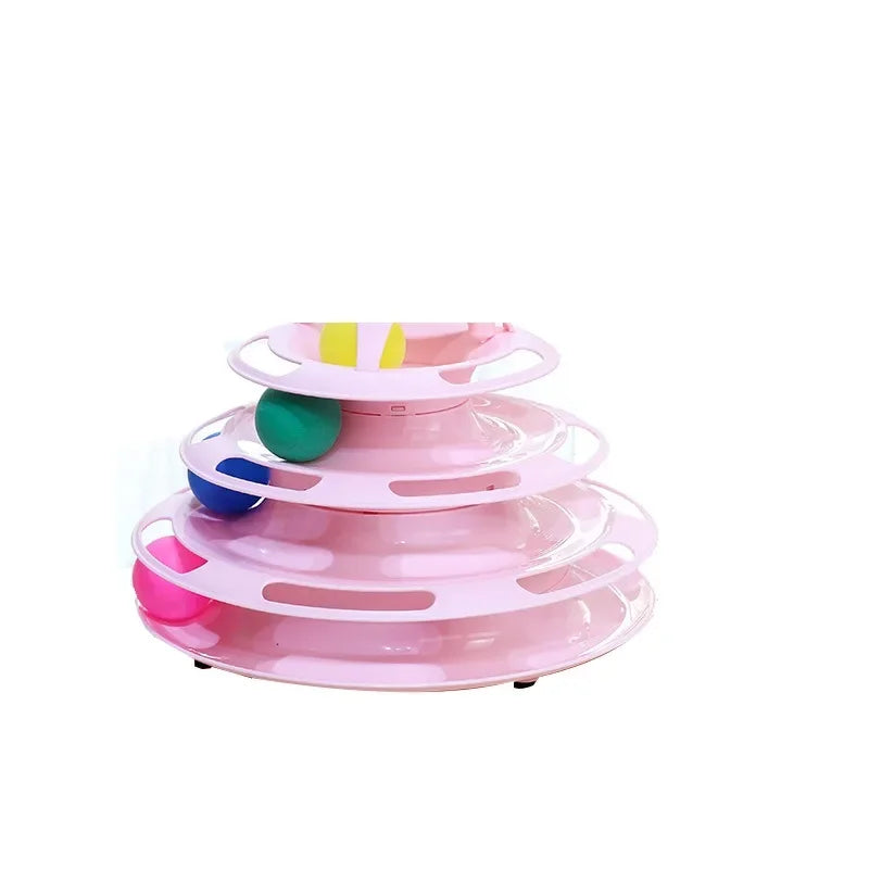 3-Layer Cat Turntable Tower | Interactive Ball Track Toy Interactive Cat Toy Peaceful Pleasures Health and Wellness