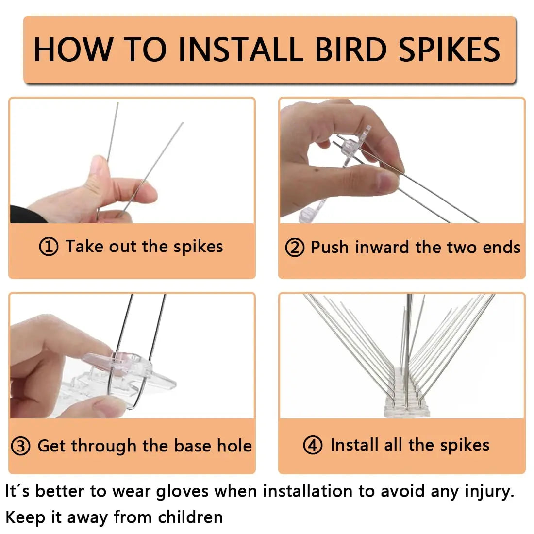 12Pcs Pigeon Spikes Stainless Steel Bird Repeller Set Deterrent Anti Bird Pigeon Squirrel Cats Repellent for Garden Fence Roof Peaceful Pleasures Health and Wellness